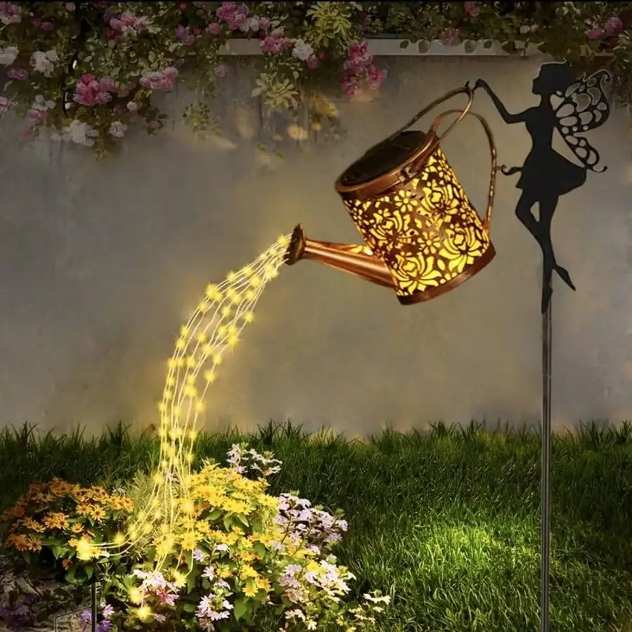 

1 PC Solar Outdoor Fairy Waterfall Lights, Christmas Decoration,IP65 Waterproof Outdoor Solar Garden Lights,Vintage Metal Solar Watering Can Outdoor Lights, Solar Outdoor Garden Decorative Landscape Lights, Suitable For Lawns, Backyards, Patios