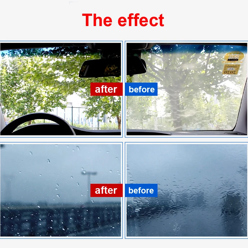 50ml Car Glass Waterproofing Anti Fog Rainproof Agent Hydrophobic Coating Paint Windshield Wash Window Cleaner