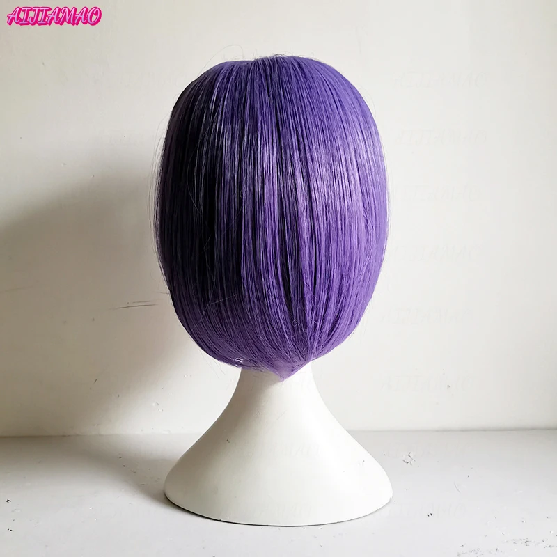 Rocket James Cosplay Wig Short Purple High Quality Heat Resistant Synthetic Hair Anime Role Play Wigs + Wig Cap