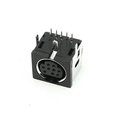 10PCS Metallic Housing Female DIN 9 Mini Pin Rectangle S-video Adapter Sockets