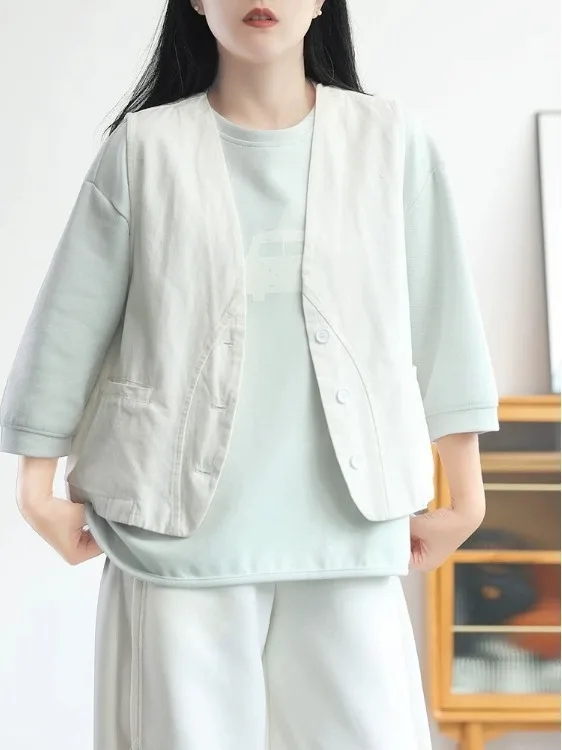 التخسيس V-ne ملابس العمل سترة فضفاضة تناسب تصميم بسيط العلامة التجارية المرأة الخريف جديد Sle Faionable صغيرة ence تصميم الشعور