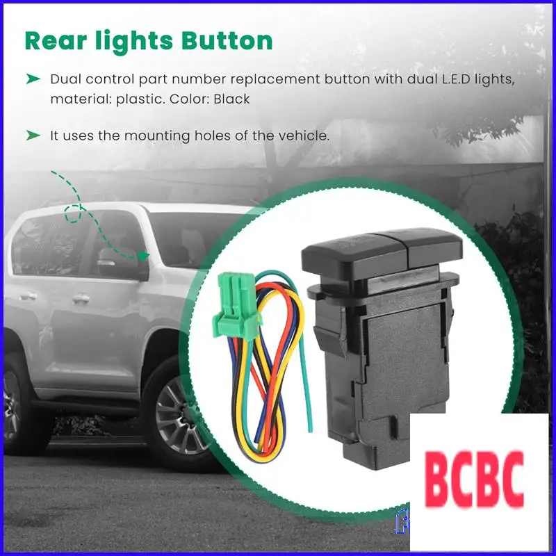 BB-12V voiture double barre lumineuse LED bleu/vert bouton de commutation marche-arrêt pour Toyota Prado Reiz Hilux Landcruiser bouton lumineux