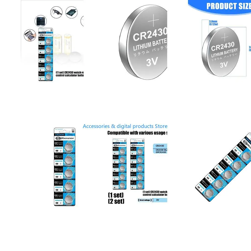 77JD 10/5PCS CR2430 Coin Button Batteries 400mAh for Electronics Clocks Gadgets