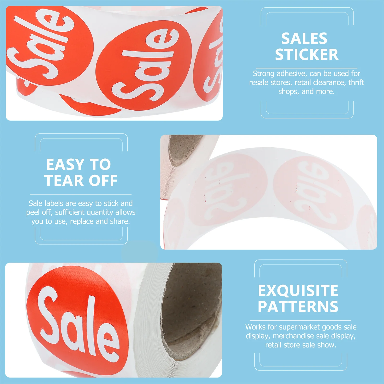 2 لفات من ملصقات مبيعات البيع بالتجزئة، صنعة رائعة، المواد الورقية، متاجر إعادة البيع، محلات التخليص، عرض البضائع