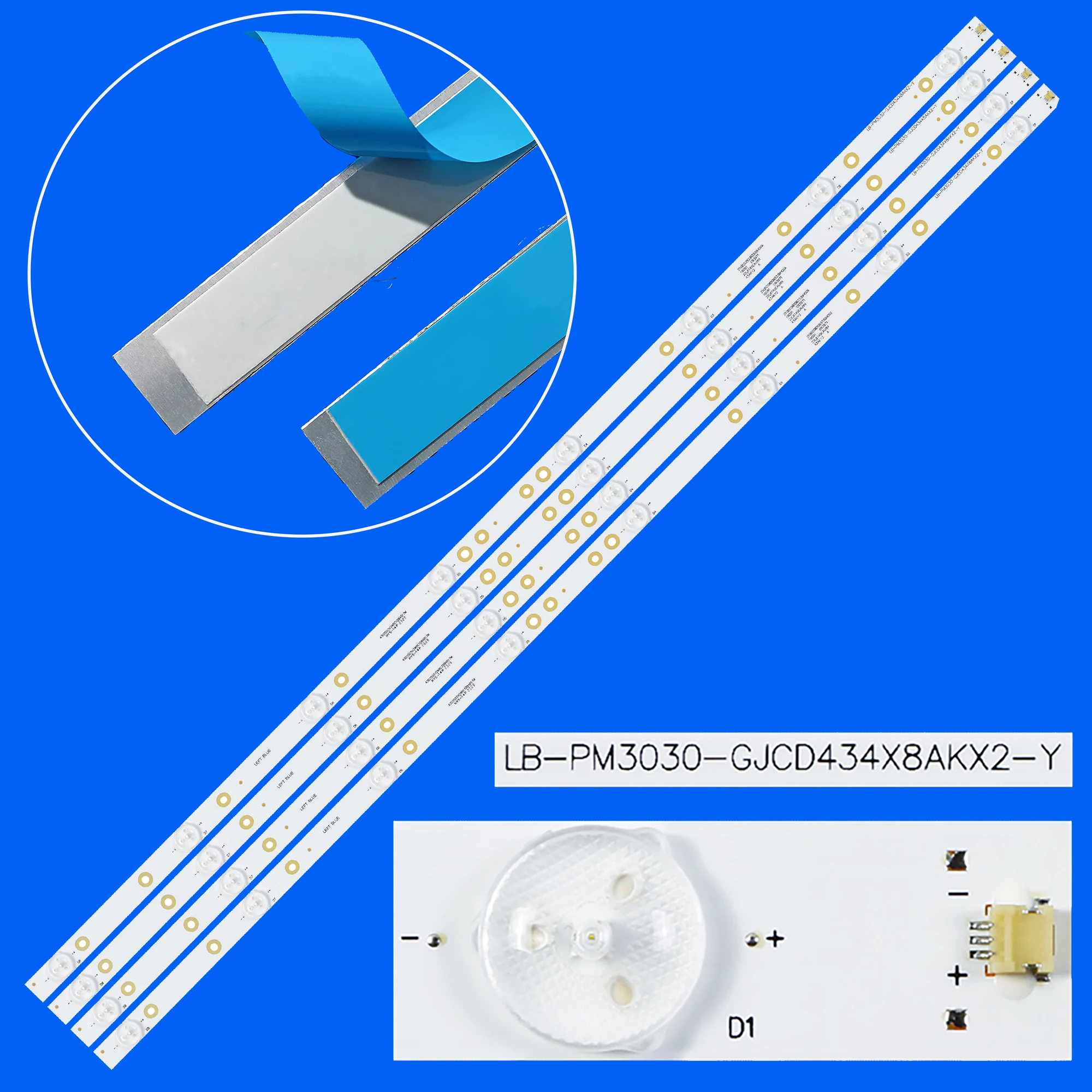 

LED Backlight strip For DS-D5043FE 43PUF672/T3 43PFS5302/12 43PFG5102/78 LB-PM3030-GJCD434X8AKX2-T LB-PM3030-GJCD434X8AKX2-S