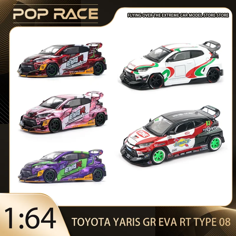 

POP RACE 1:64 Toyota Yaris GR EVA RT PRODUCTION MODEL 02 Alloy Premium Diecast Vehicle Model Toys Collectible Display Piece