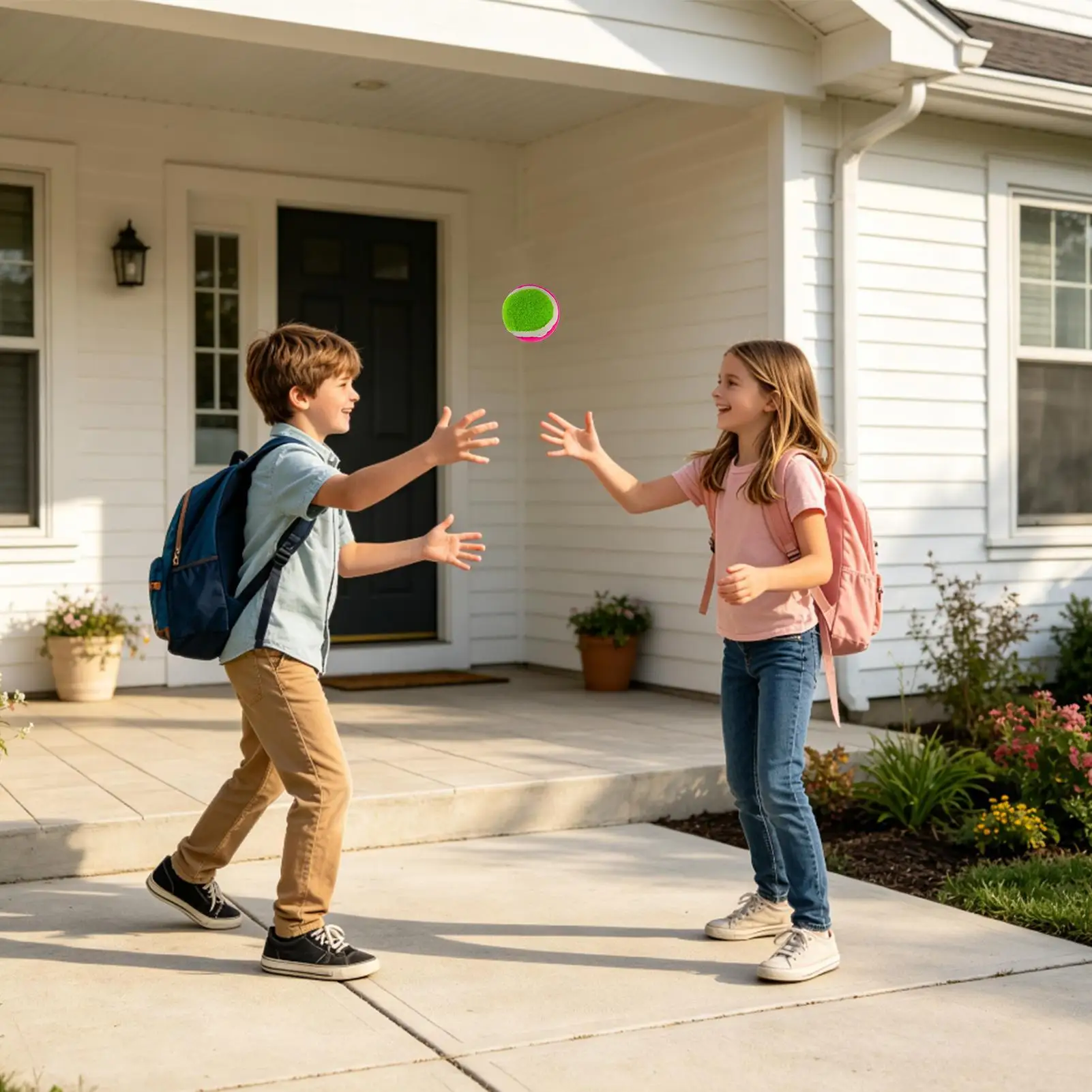 2 Pieces Toss Catching Ball Set 2.5inch Sticky Toss and Catch Fun Ball Kids Backyard Games for Family Beach Pool Park Camping