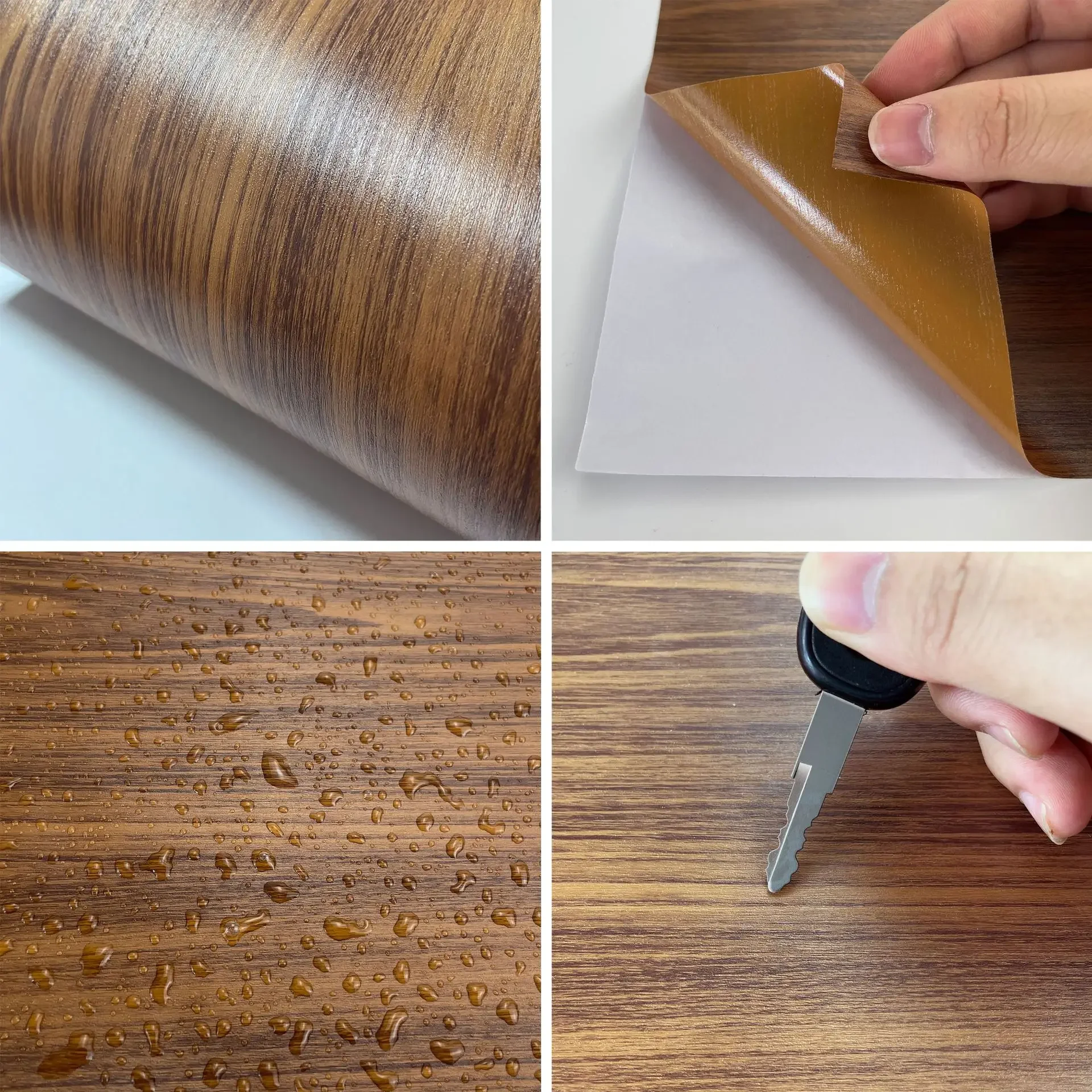 3D embossed self-adhesive paper original color wood grain anti-fouling and moisture-proof desktop cabinet furniture renovation