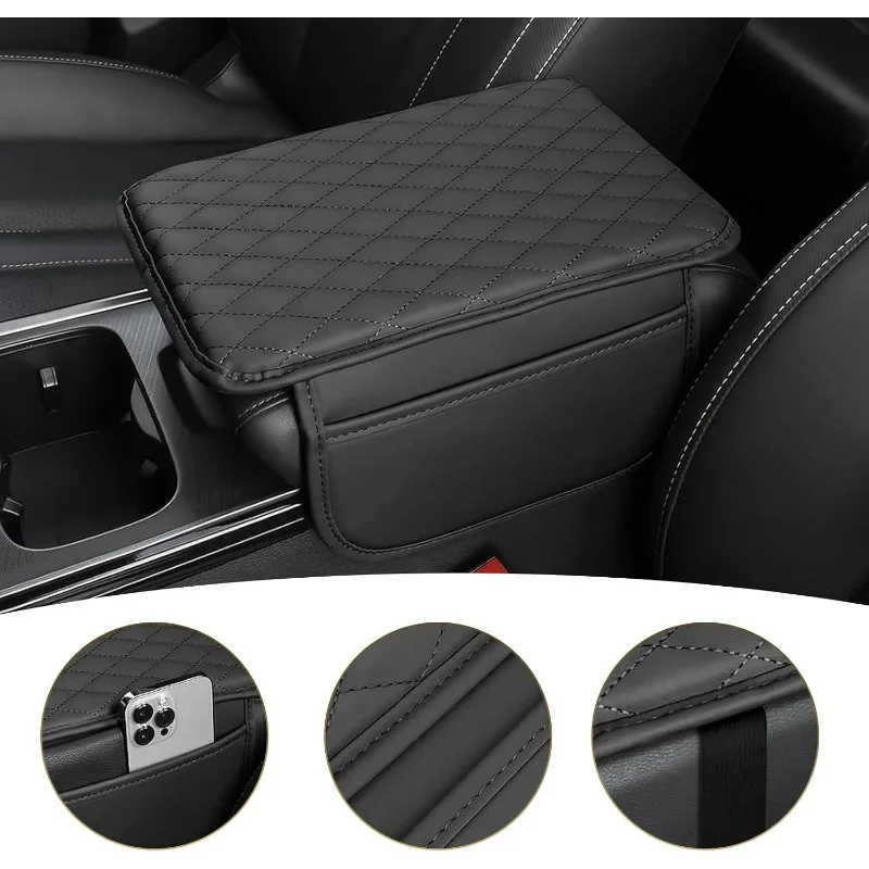 Tissue Box Armrest Pad Side Storage Pocket Paper Rack Car Armrest Box Pad Center Console Protector Cover Armrest Car Box
