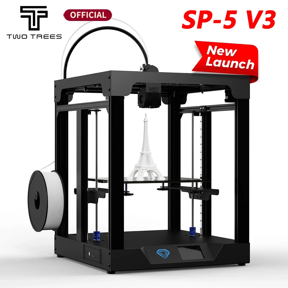 

3D принтер Twotrees SP-5 V3, высокоскоростной принтер, быстрая скорость печати 350 мм/с, двойная передача, искусственная печать PA/PC/P