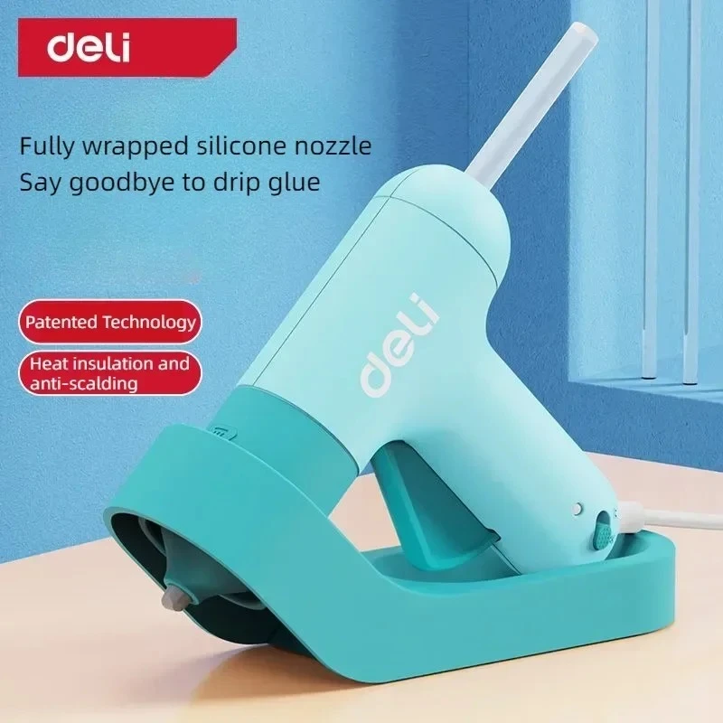Deli Hot Melt Glue Gun 7MM Transparent Stick Mini Home Electric Heat Repair Tool with Special Glue Stick Set