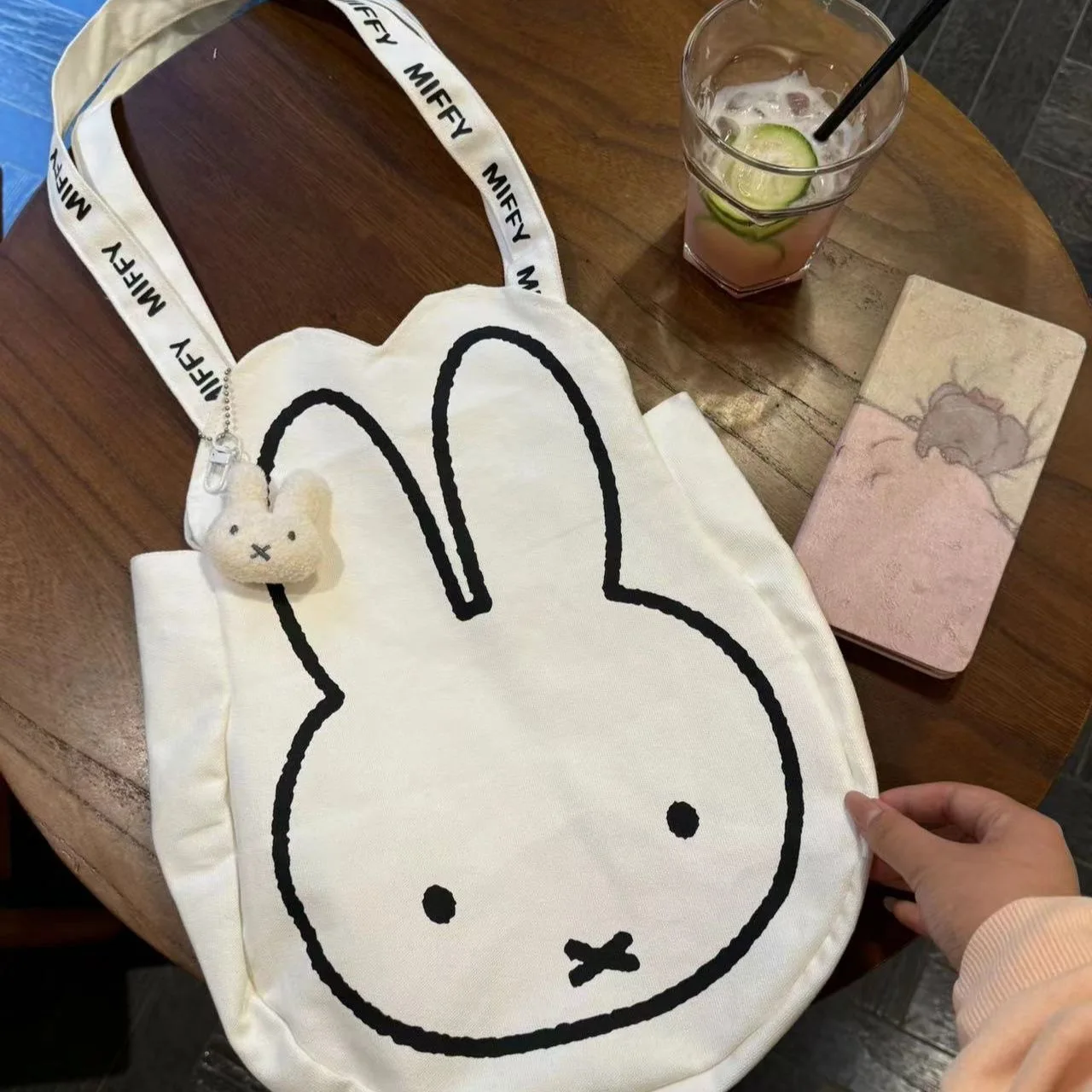 Miffy Cartoon High Capacity One Shoulder Canvas Bag Versatile Fashion Handbag Schoolbag Shoulder Bag Gift For Girls view 5