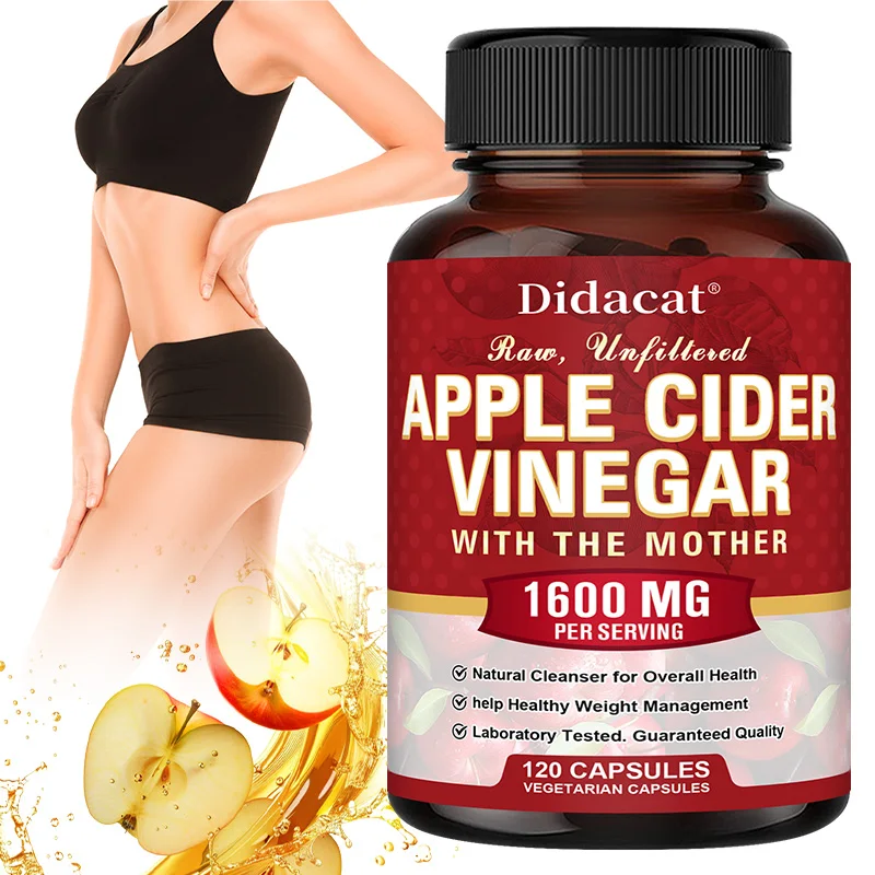

Apple Cider Vinegar Capsules - Detox, Fat Burning, Weight Management, Detox, Appetite Suppressant, Energy Support, 120 Capsules
