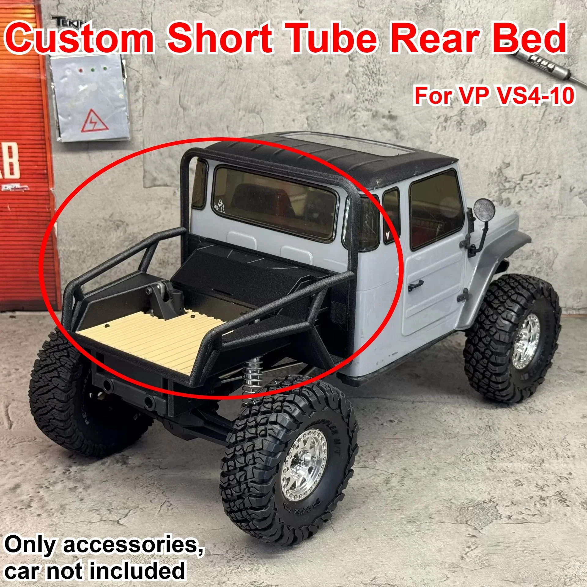 1/10 RC Crawler Vehicle Competition Short Tube Rear Bed Custom Model Number For VP VS4-10 Decorative Styling Decor Upgrade Parts
