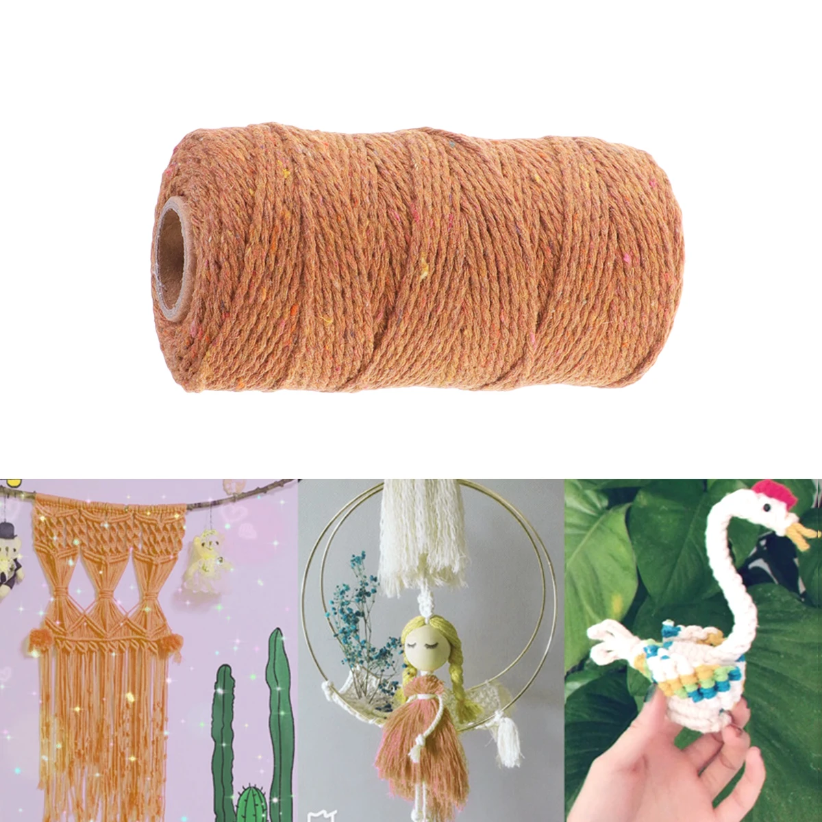

Colored Cotton 2mm Soft 2Mm Cotton Rope H made DIY Woven Tapestry Decorative Rope for Wall Home Bohemian Style
