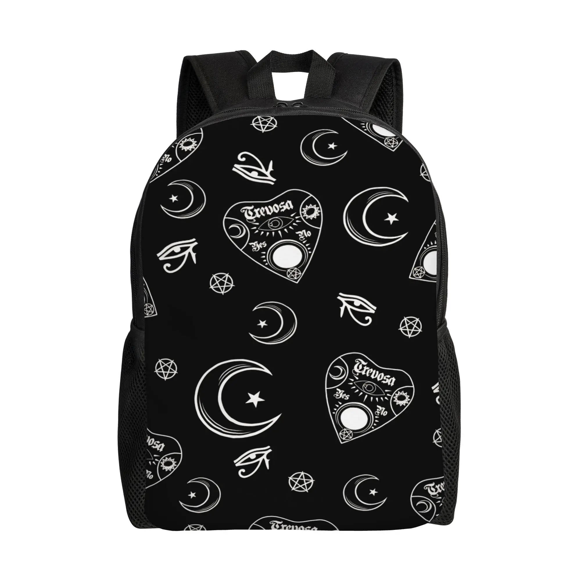 Ouija Board Backpack for Men Women Teenage High School Hiking Travel Daypack Demon Eye Moon College Shoulder Bag Outdoor
