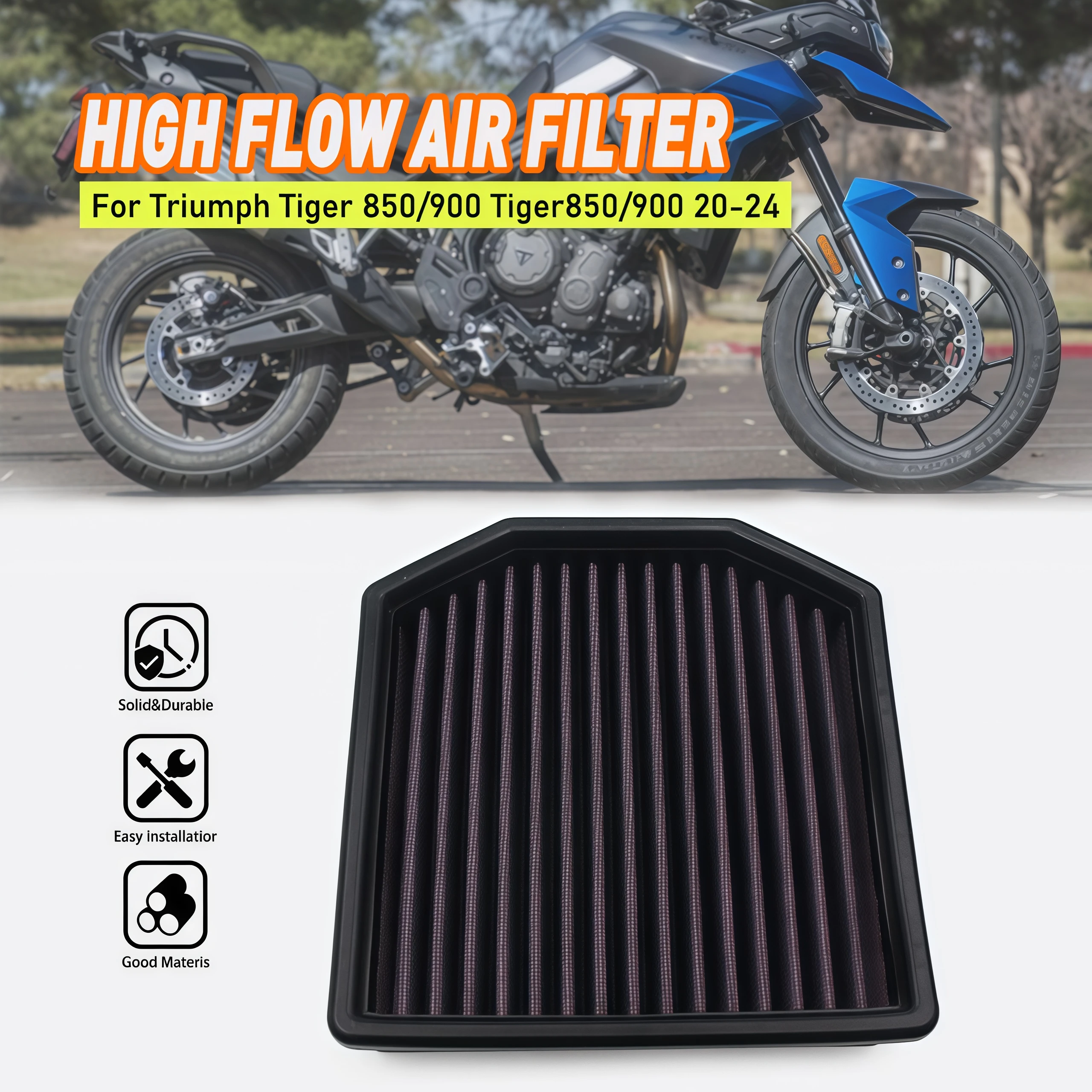 

Motorcycle Engine Air Filter Cleaner High Flow Air Intake Filter Element For Triumph Tiger850 Sport Tiger 900 GT Rally Pro ABS