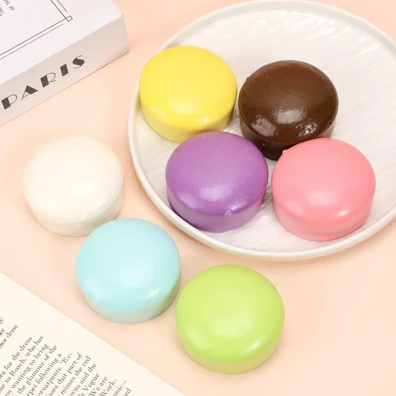 NEW Kawaii Round Pudding  Toy Soft Slow Rebound Squeeze Stress Relief Fidget Sensory Decompression Toy Party Bag Filler