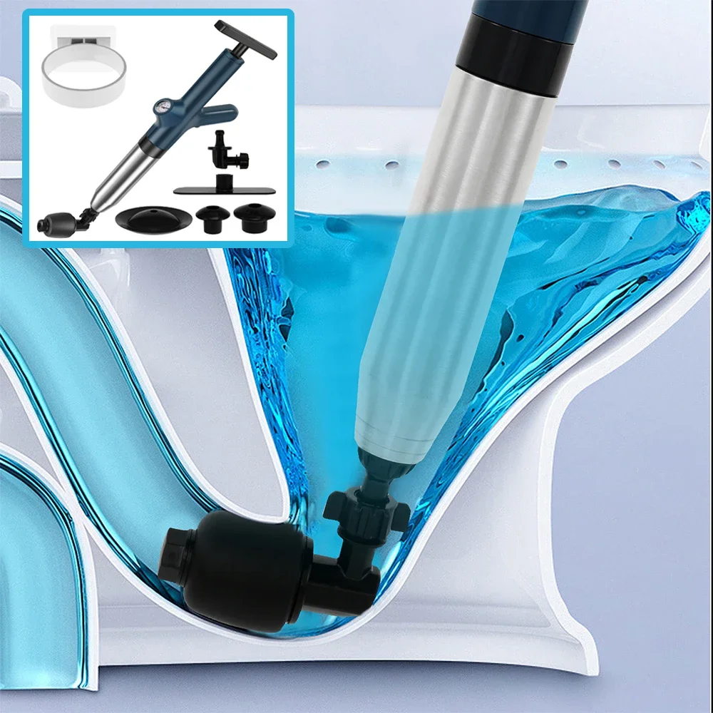

High Pressure Air Toilet Plunger Toilet Unclogger with Real-Time Barometer Drain Clog Remover for Toilet FloorDrain Kitchen Sink