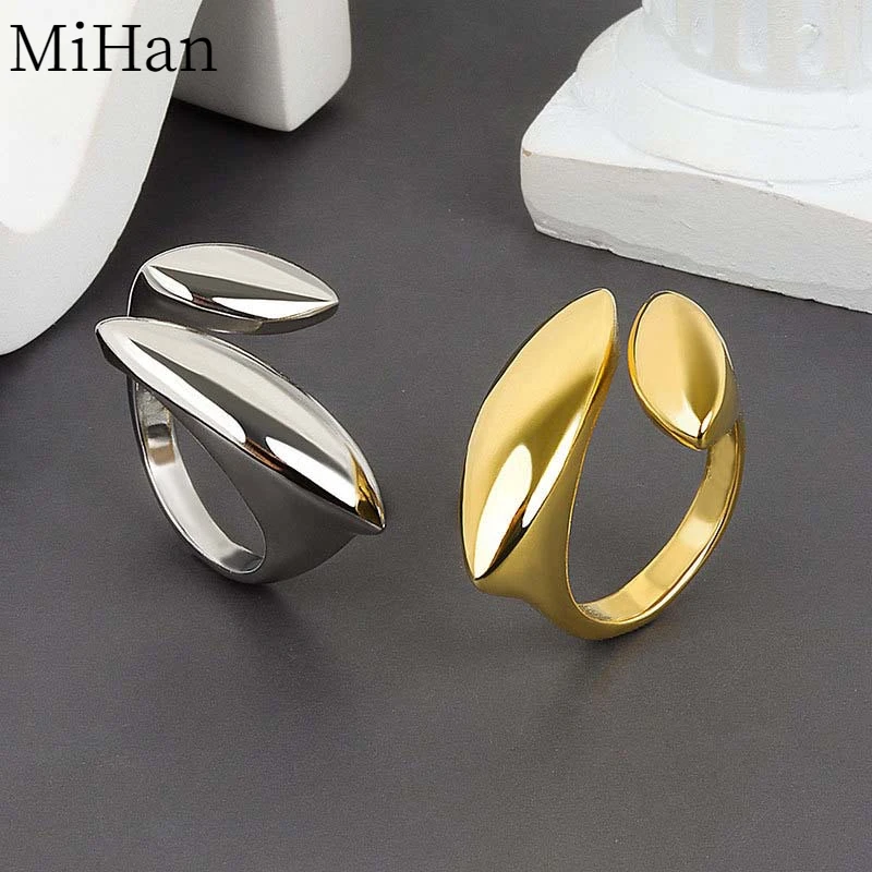 MiHan Modern Jewelry Sweet Korean Temperament Metal Geometric Open Rings For Women Party Gifts Simply Design Accessories