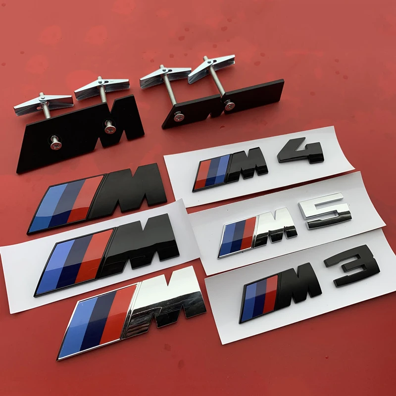 3D ABS Logo M M1 M2 M3 M4 M5 M6 M7 M8 Emblem Car Front Grill Badge For BMW F20 G30 F87 E46 E90 F10 E60 E39 F06 X1 X3 Accessories