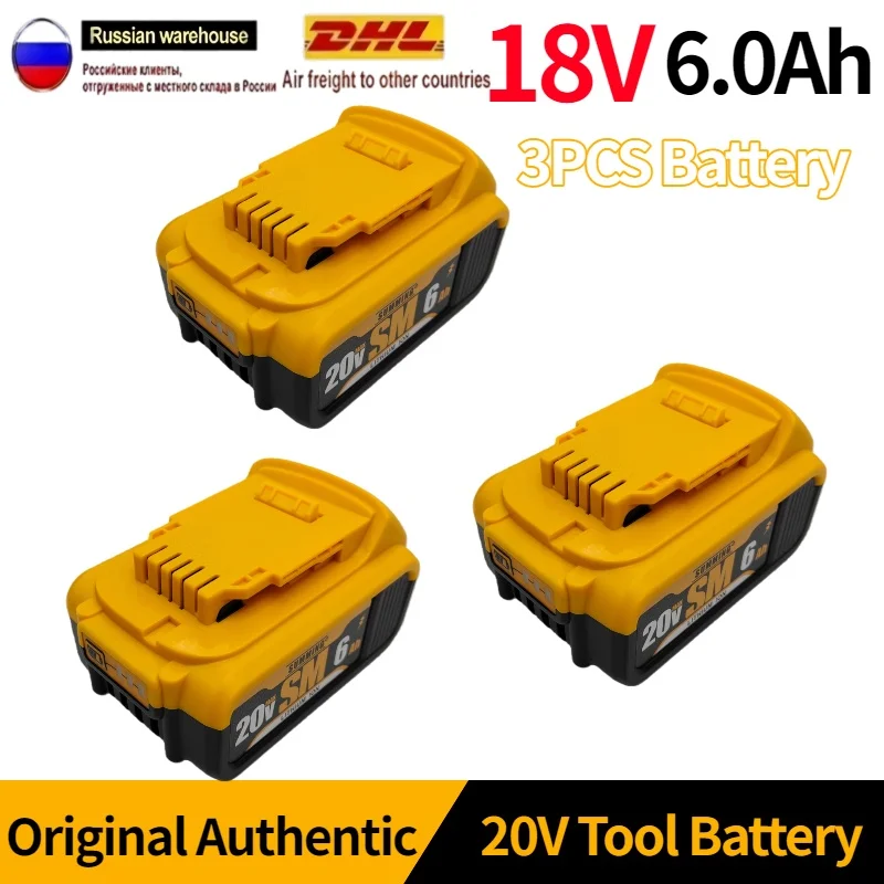 Оригинальный аккумулятор 6,0 Ач 20 В для DeWalt, сменный аккумулятор DCF892 DCF845 DCB184 DCB200 DCF850 DCF911 DCD800 DCD805, инструменты, аккумулятор + зарядное устройство Оригинальный аккумулятор 6,0 Ач 20 В для DeWalt, сменный аккумулятор DCF892 DCF845 DCB184 DCB200 DCF850 DCF911 DCD800 DCD805, инструменты, аккумулятор + зарядное устройство