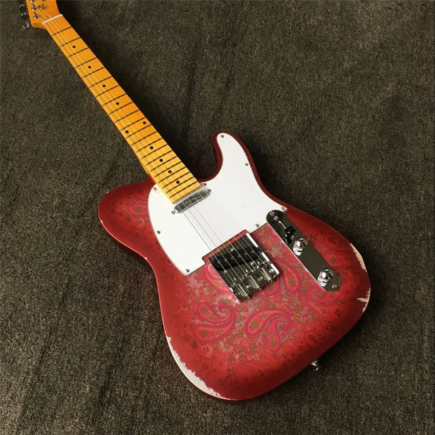 

Heritage electric guitar, metal red, cow bone string pillow, Korean hardware, wholesale and retail, free shipping