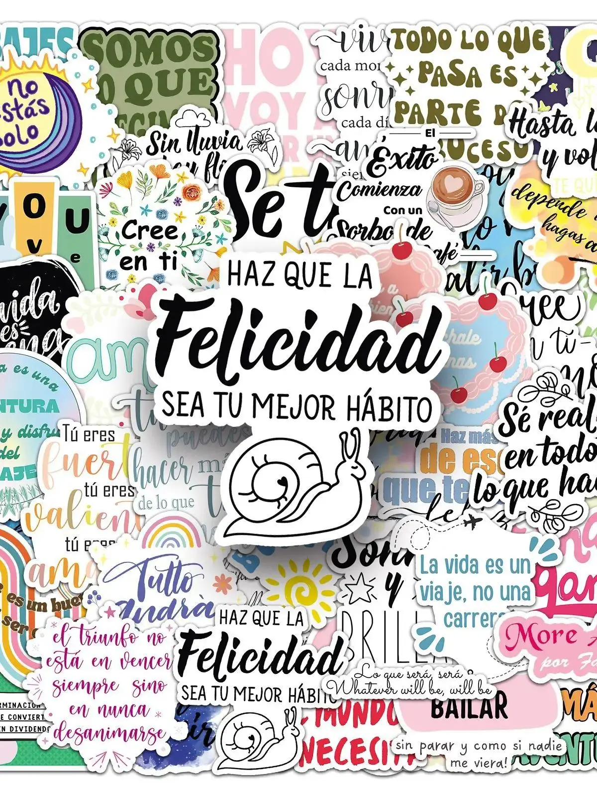 AliExpress GOGOTU 10/30/50PCS Spanish Cartoon Stickers Inspirational Phrases Graffiti Sticker Laptop Guitar Bike Skateboard Decoration DIY Toy