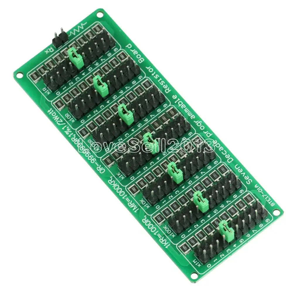 

7 Seven Decade 1R - 9999999R Programmable Adjustable SMD Resistor Slide Resistor Board Step Accuracy 1R 1% 1/2 Watt For arduino