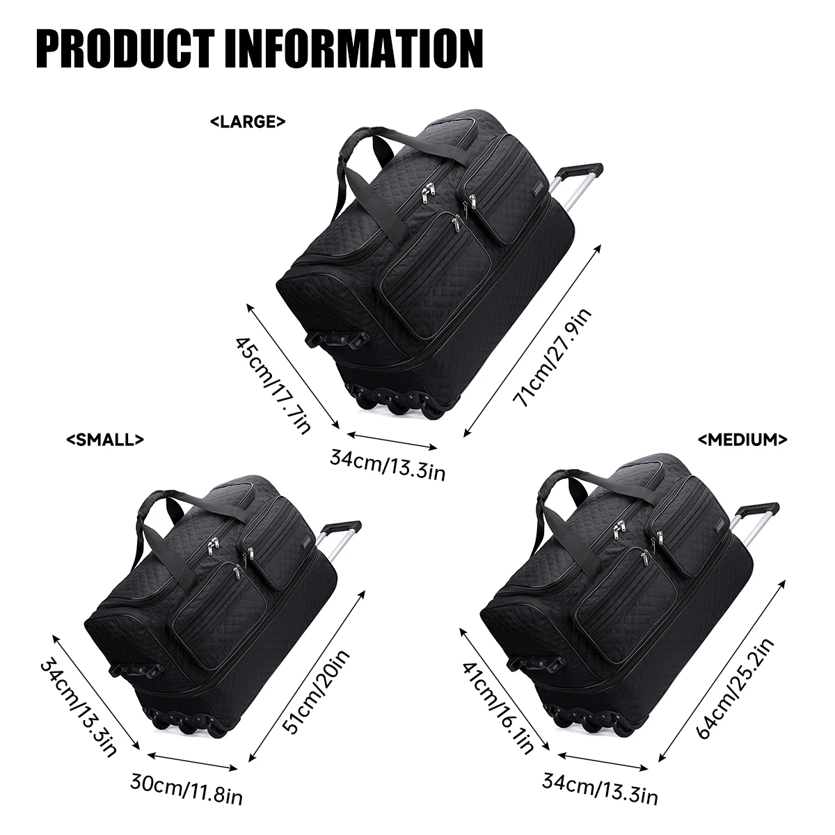 Gepäcktasche mit Rollen für grenzüberschreitende Reisen, geräumige Reisetasche für Geschäftsreisen, Oxford-Stoff-Reisetasche, die ohne Gepäckaufgabe bei Fluggesellschaften genutzt werden kann, Studenten-Koffer. – Detail 2
