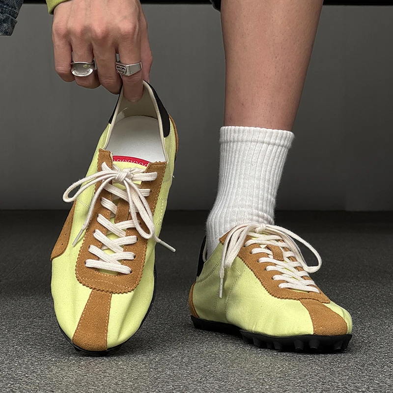 Couple Style Personalized Sports Leisure Shoes Color Blocking Breathable Luxurious Anti Slip Youthful Fashionable Single Shoes