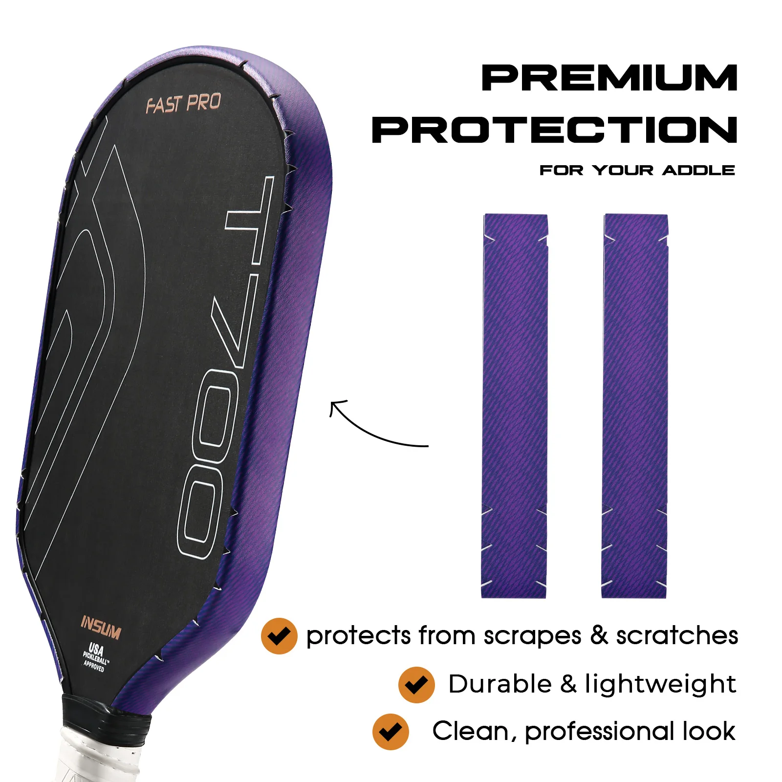 

INSUM-Pickleball Racket Edge Tape 20/23/26mm Fits Most Sizes of Pickleball Rackets 2 Pack Protective Tape