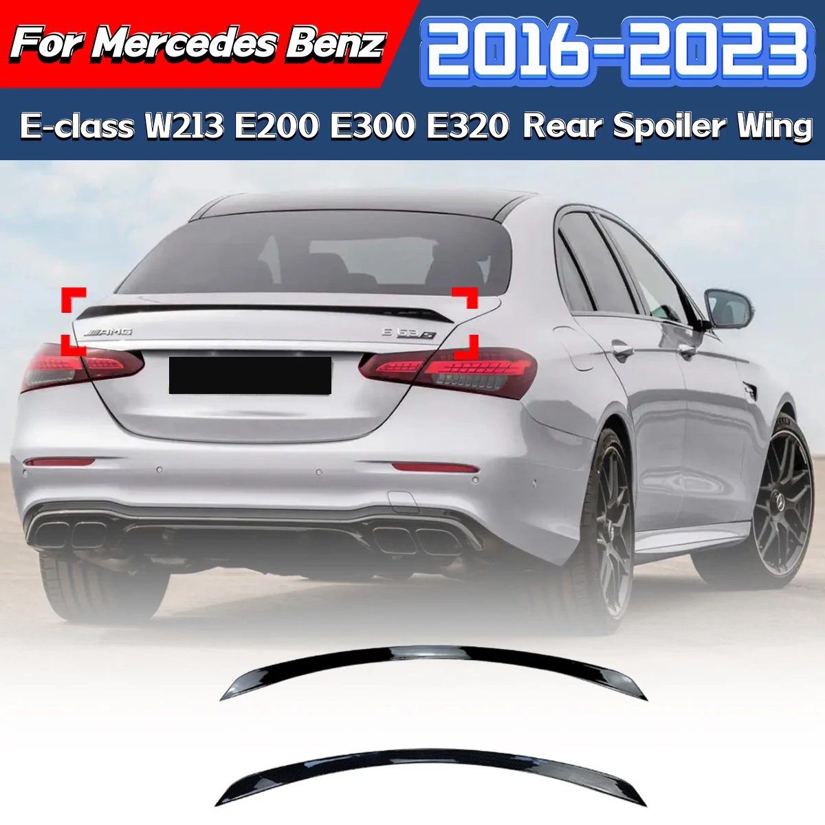 

For Mercedes Benz E Class W213 E180 E200 E220 E350 E400 C63 AMG Style Trunk Flow Block Flange Rear Spoiler Modification Kit