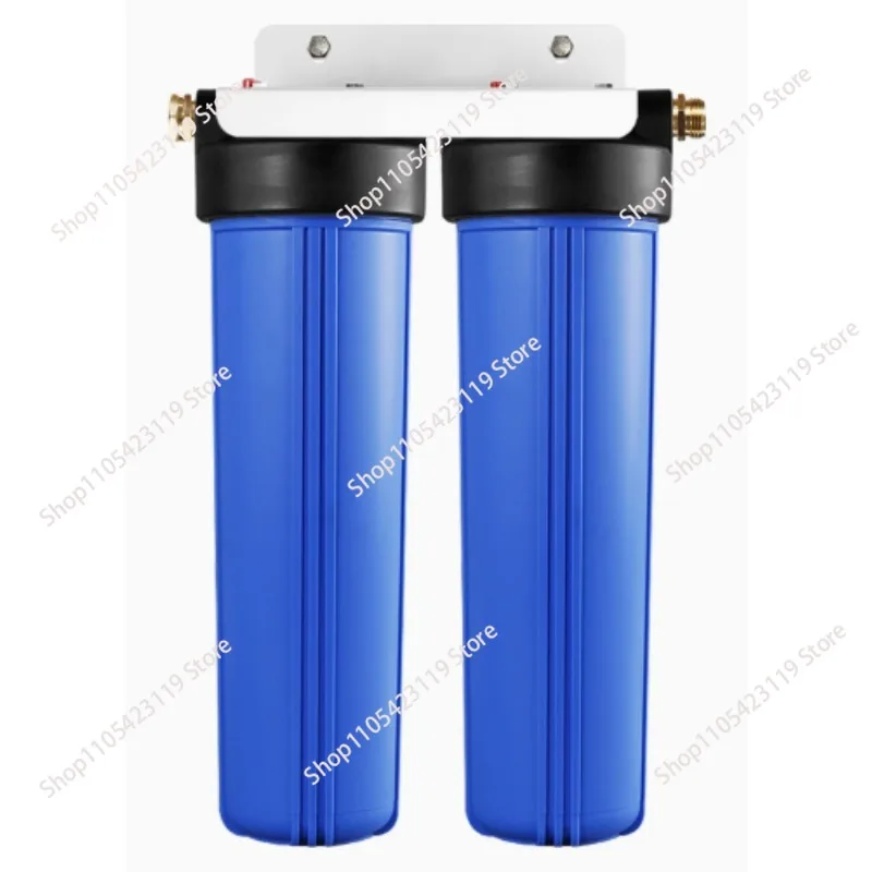 Water filtration system, 20-inch dual-stage filtration with wrench bracket, removes sediment, odor and rust.