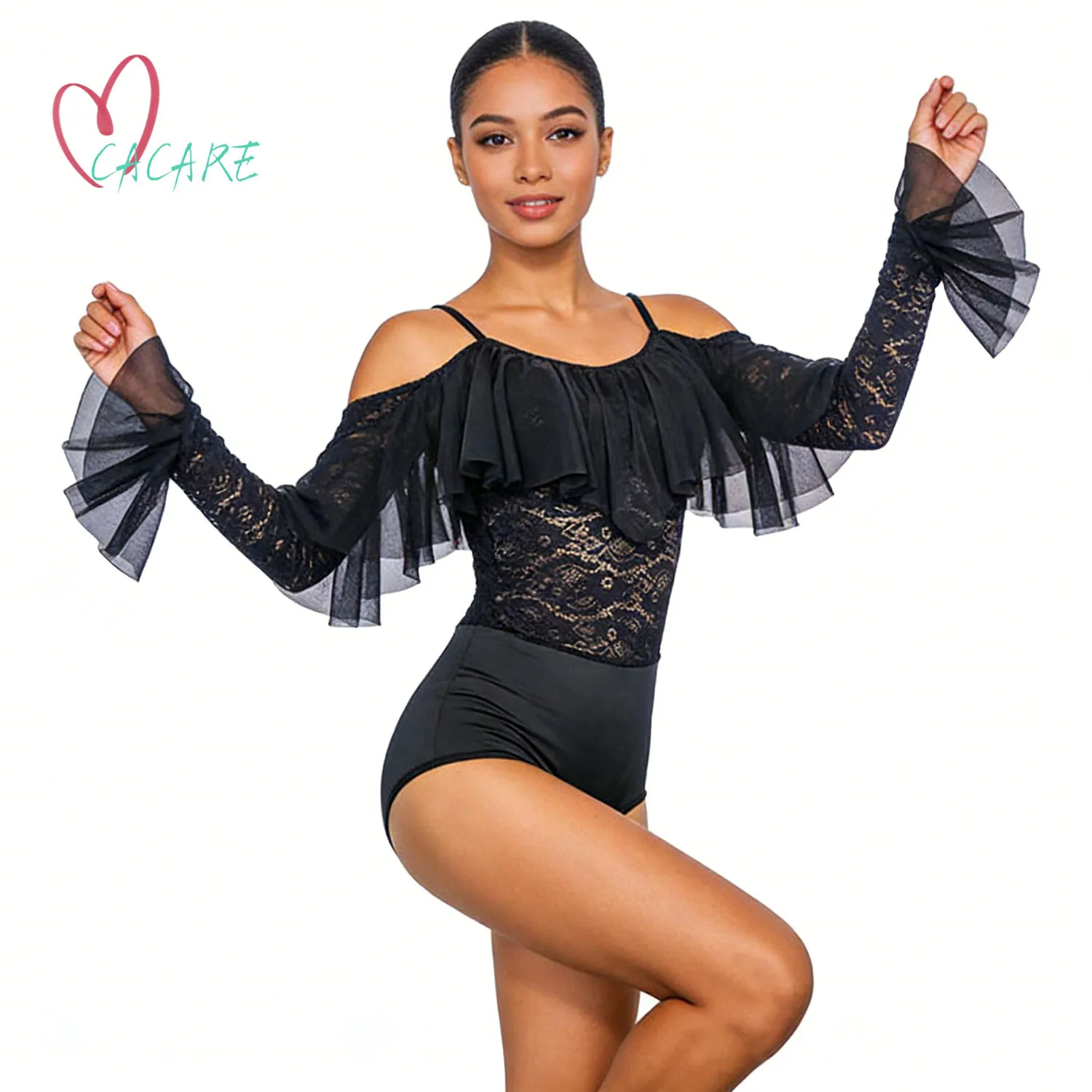 

Dancewer Women Tops Leotard Bodysuit Adult Girls for Ballroom Dance Dresses Tango Salsa Women Clothing Flamingo Costume