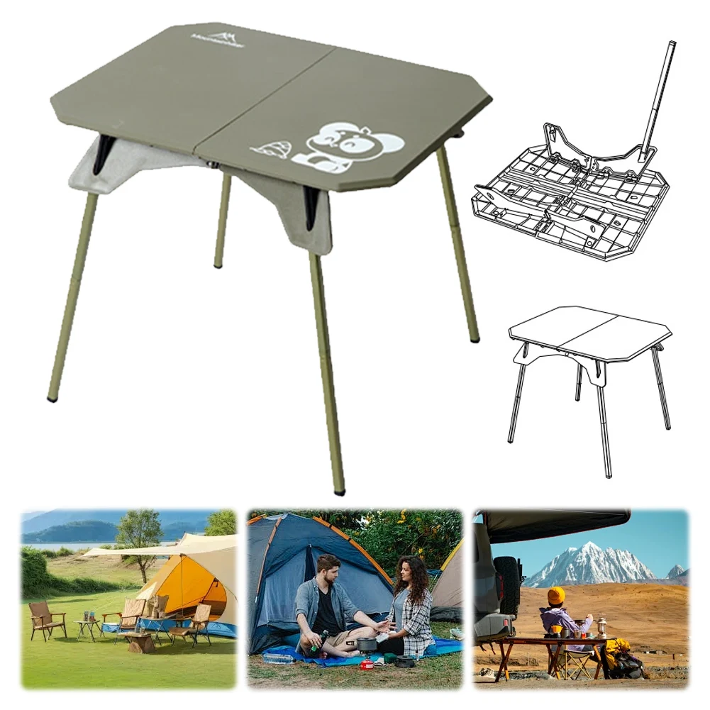 Camping Picnic Table Aluminum Alloy Portable Barbecue Table Anti-Slip Collapsible Camping Table for Backpacking Hiking