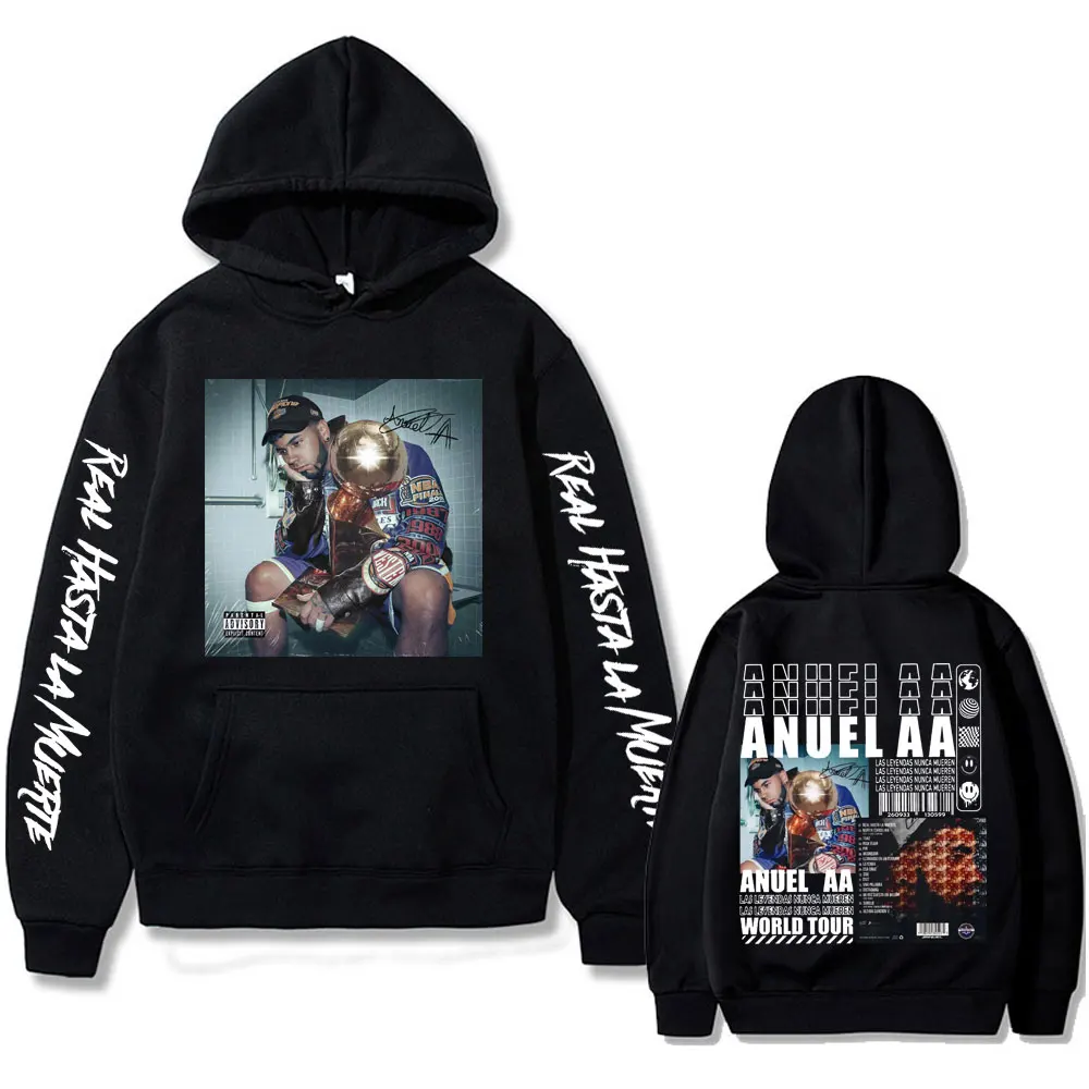 

Rapper Anuel AA Las Leyendas Nunca Mueren World Tour Hoodie Men Women Fashion Hip Hop Sweatshirt Men's Casual Oversized Hoodies