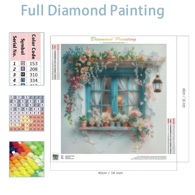 GATYZTORY Diamond Embroidery Landscape Window Kit Full Flower Mosaic Painting Rhinestone Pictures Wall Decorative For Home