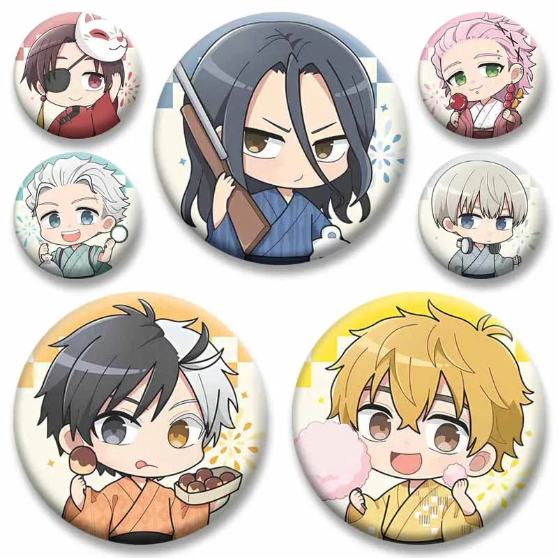 Haruka Hayato Akihiko Nirei Cute Cartoon Button Pins Hajime Mitsuki Kiryu Badges Anime Brooch Bag Clothes Hat Jewlery Accessries