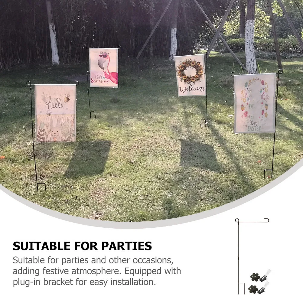 

Weather-Proof Garden Flag Holder Stand Durable Iron Yard Flagpole for Outdoor Decor Festive Atmosphere Garden Flag Stand