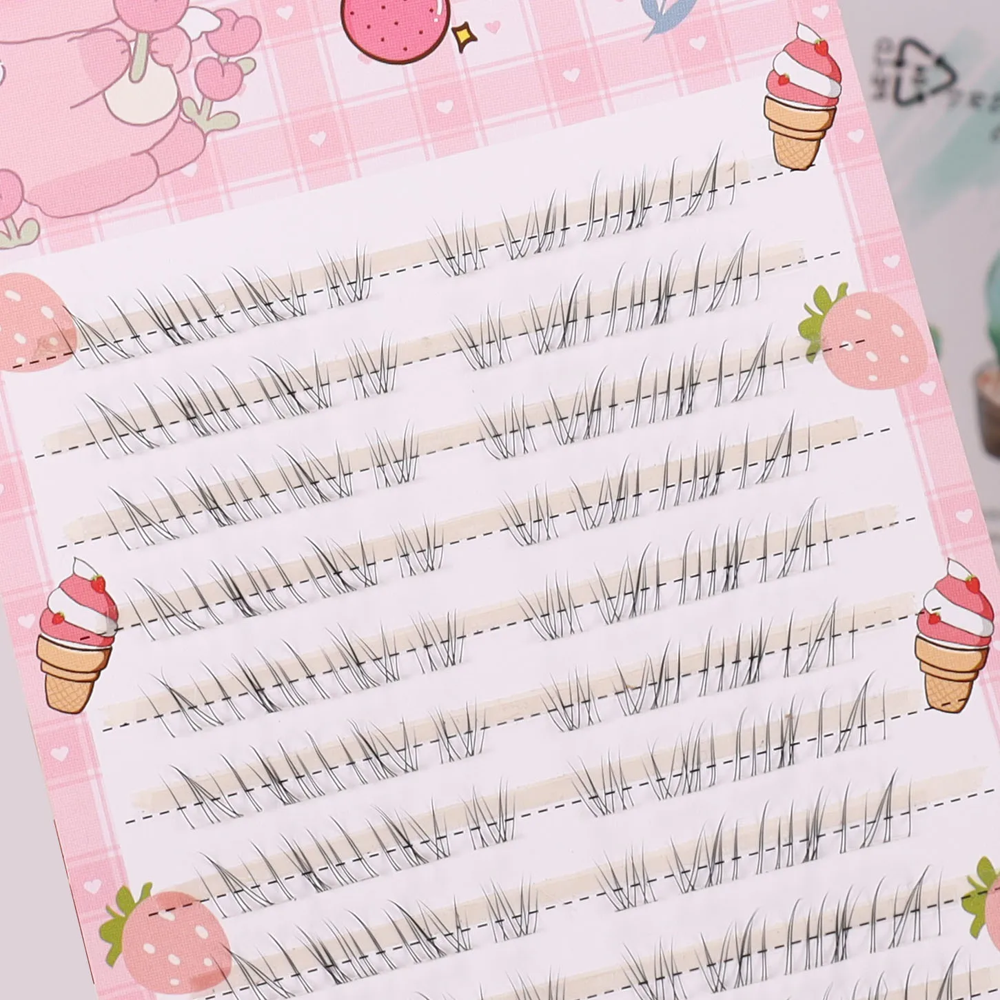 Kit de cílios sobrenaturais DIY de 10 fileiras, auto enxertia, fácil de aplicar, com haste transparente, onda em forma de C, comprimento de 6-9 mm