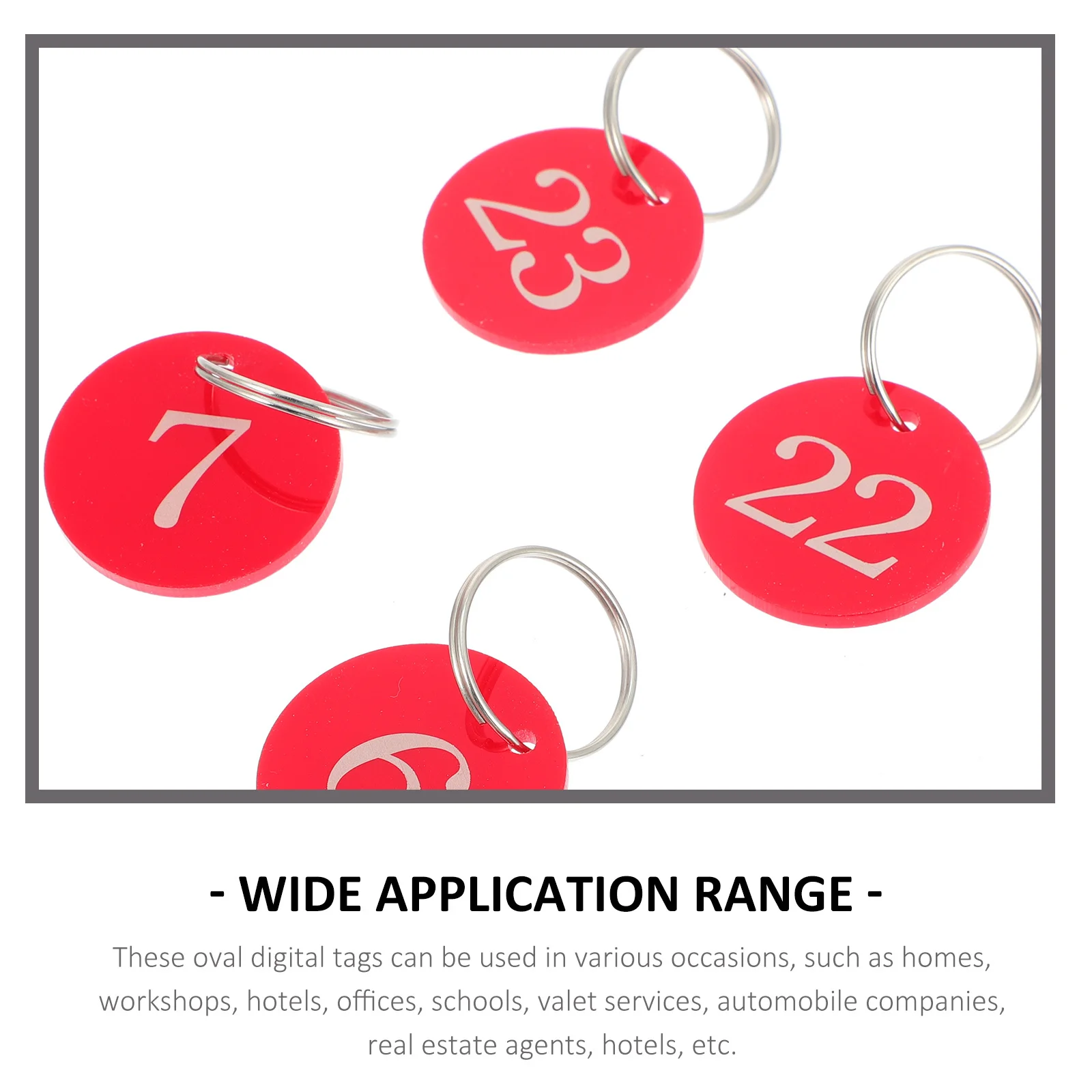 

1Set Digital Badge Acrylic Number Tags Engraved Round Shape Waterproof Abrasion Resistant for Hotel Office School Pool Key