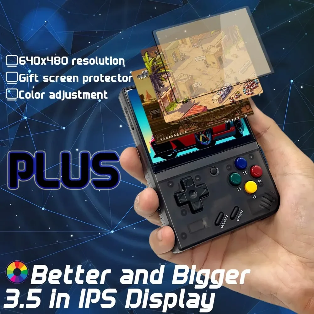 MIYOO Mini Plus Open Source Retro Classic Portable Arcade 3.5 Inch IPS HD Screen Linux System Classic Handheld Game Console Gift