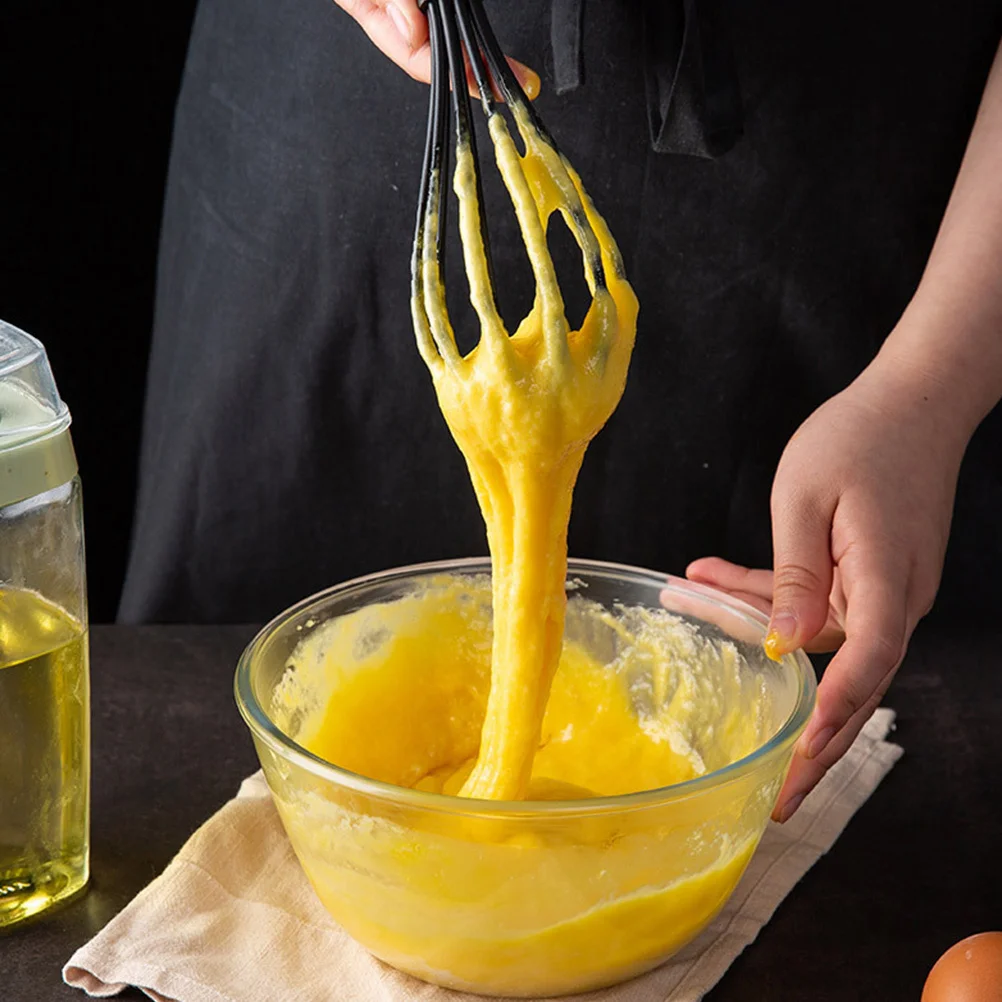 

Manual Egg Beater Handheld Mixer 220°C Heat Resistant Nylon Head Non-Slip Pp Frosted Handle Hanging Loop Design Tripod Stand