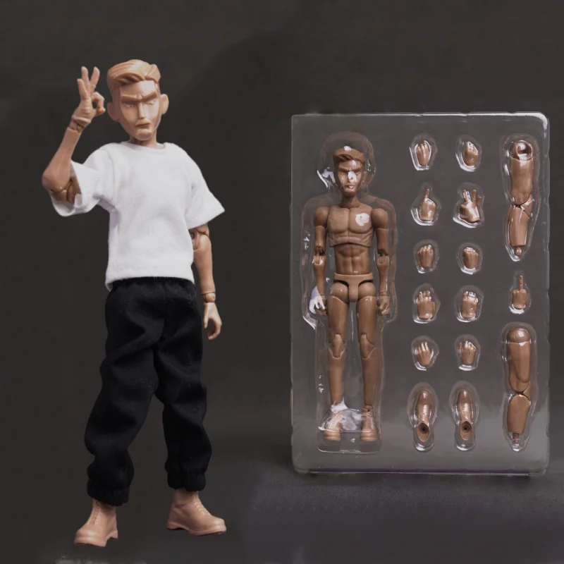 

6in Figure Studio1/12 Scale Male Solider Flexible Mk1 Joints Wide Shoulders Narrow Waist Muscular Body 6” Action Model Toy Gift