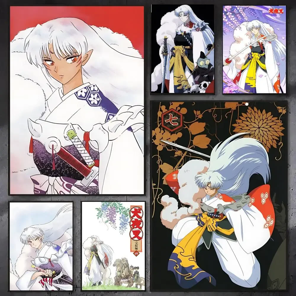 anime Inuyasha Sesshōmaru Trendy Classic hot HD Self-Adhesive Waterproof Art Poster Room Decor New Arrival On Sale