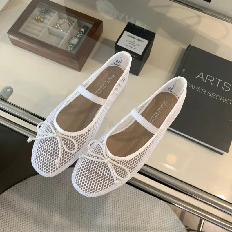 Zapatos planos De malla para Mujer, bailarinas elegantes De tacón plano suave, informales, 2024