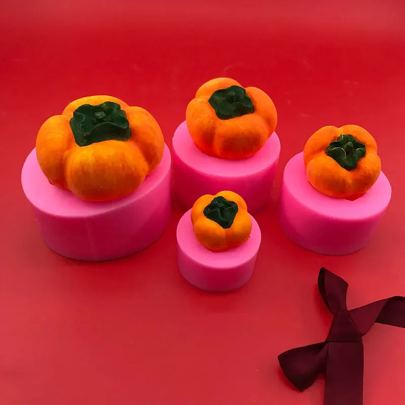 Molde de silicona para pastel con forma de caqui y Fondant 3D, molde para cocina, herramientas de decoración para hornear Chocolate y azúcar