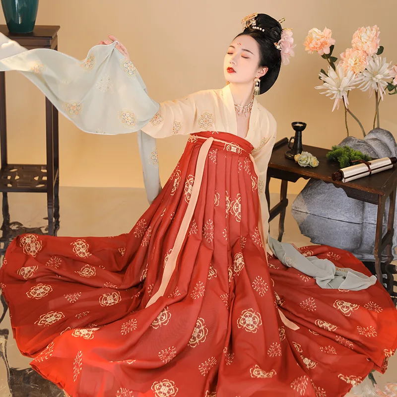 Elegant Chinese Hanfu Dress for Women, Traditional Tang Dynasty Style, Beautifully Crafted Ruqun,