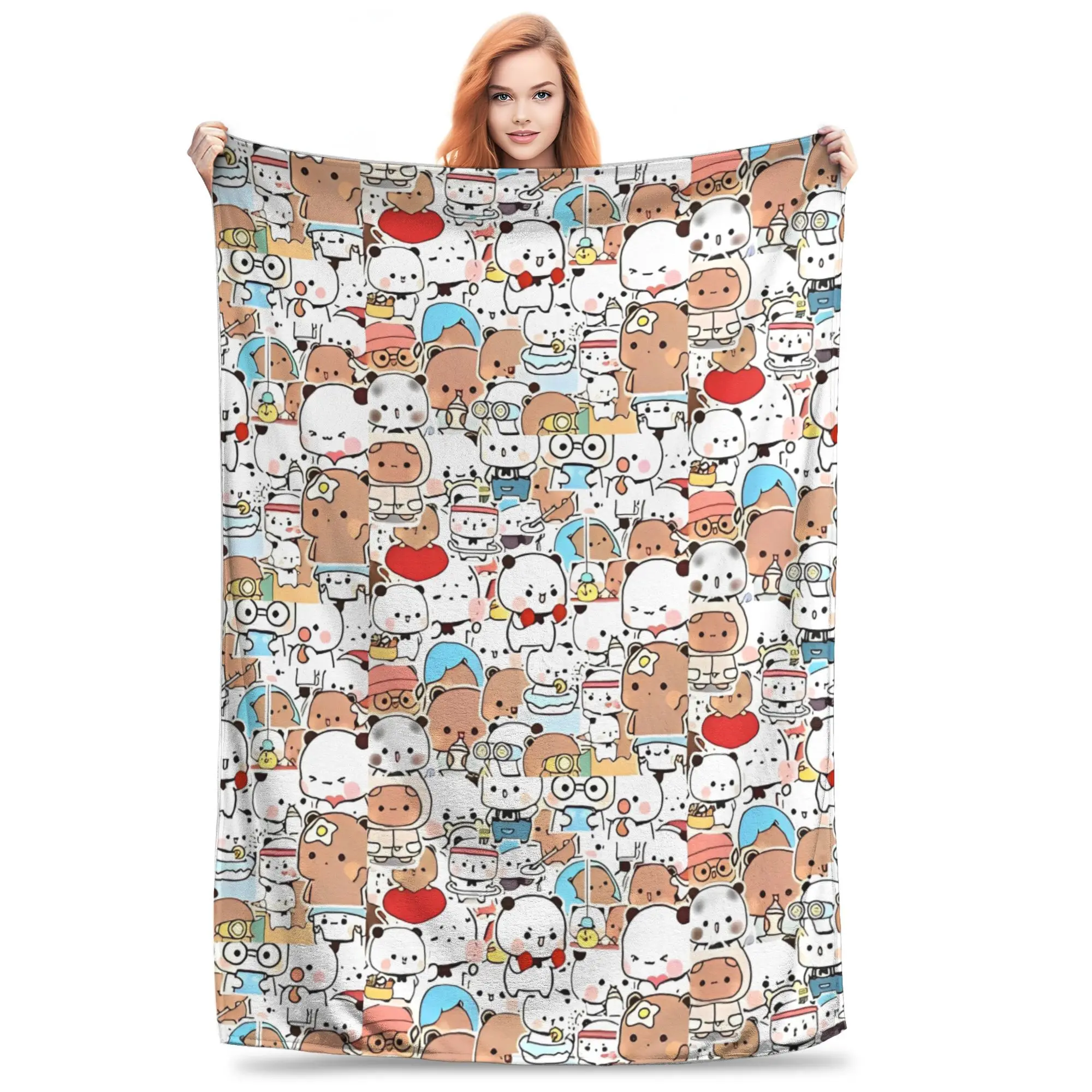 Bubu and Dudu Collage  Blanket Flannel All Season  Portable Super Warm Throw Blankets for Sofa Travel Rug Piece